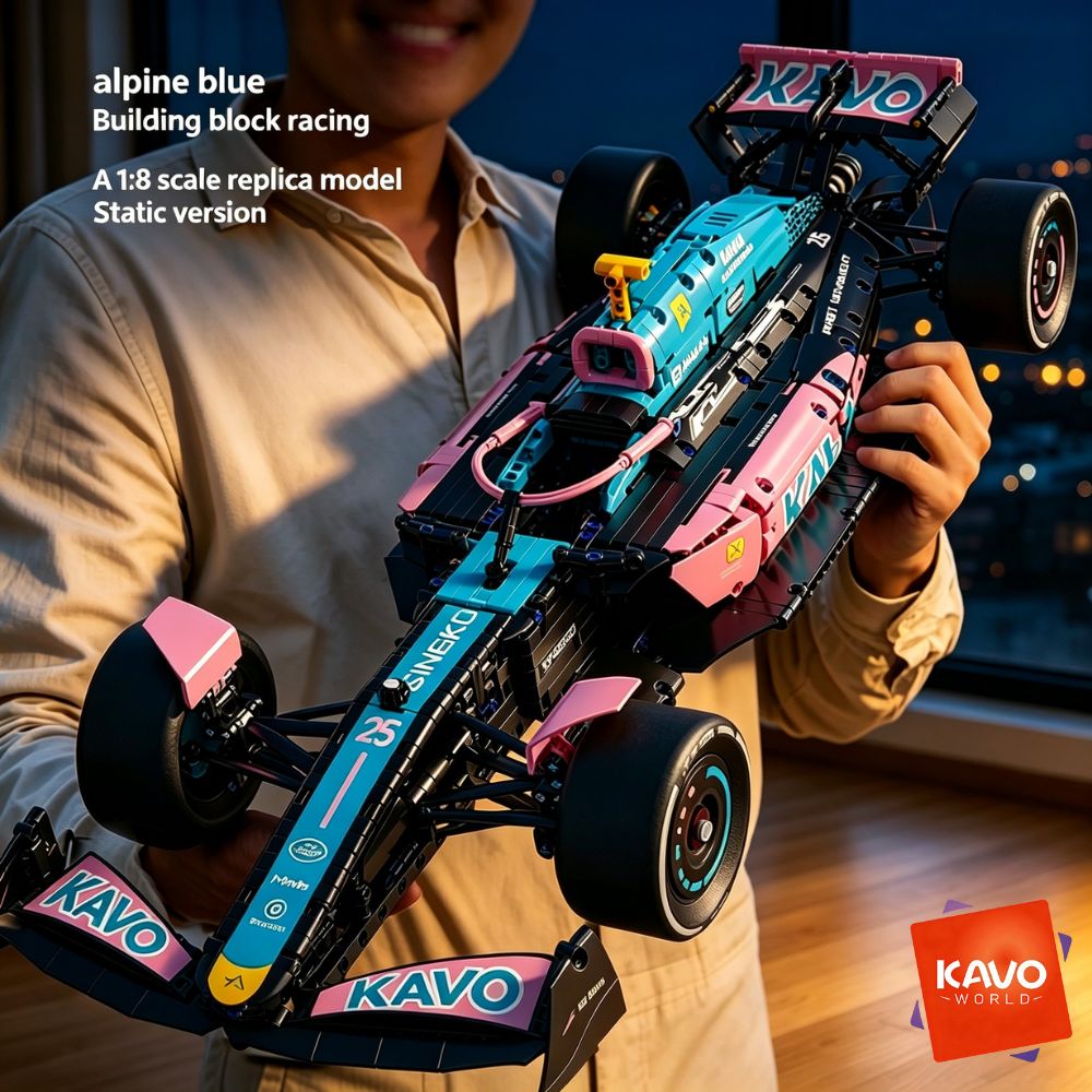 Office Productivity Tech - KAVOWORLD 1:8 핑크-블루 포뮬러 레이싱카 조립