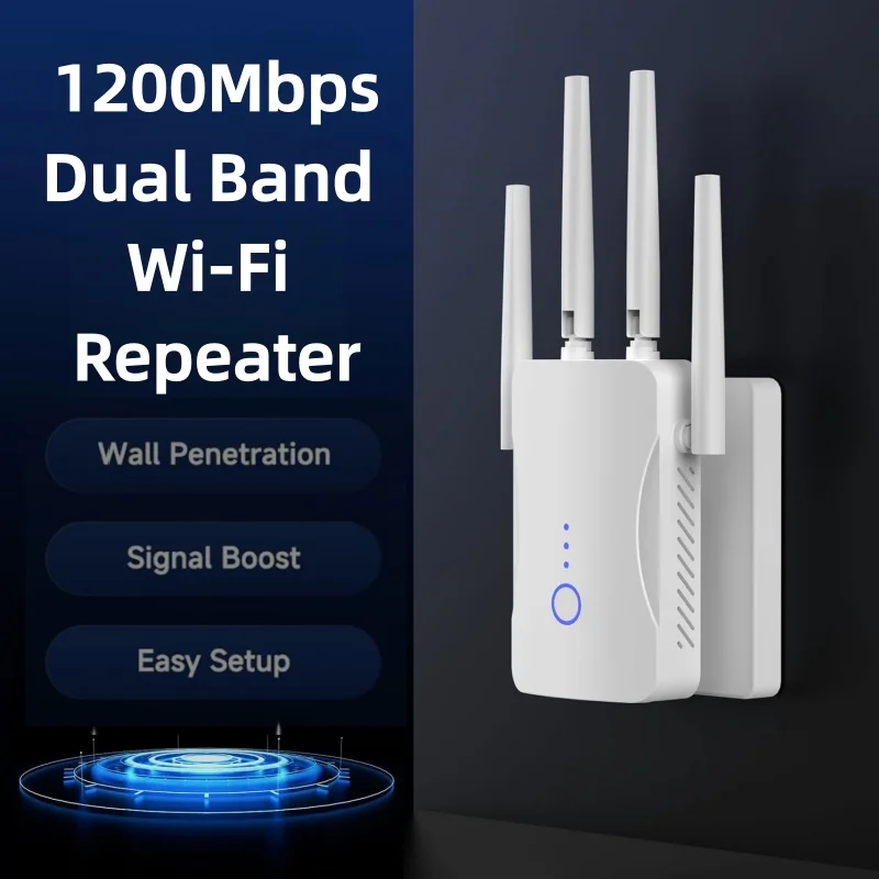 Wifi Range Extender - 2.4G/5GHz 듀얼 밴드 와이파이 리피터 1200Mbps