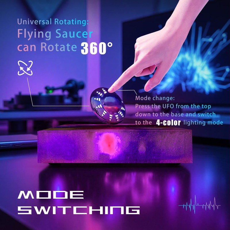 공중부양 UFO 램프 360도 회전 °   회전하는 은 - Office Productivity Tech 리뷰 및 가격