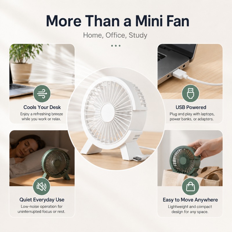 미니 USB 충전식 테이블 팬 학생 기숙사 컴퓨터용 휴 - Home Office Tech Gadgets 리뷰 및 가격